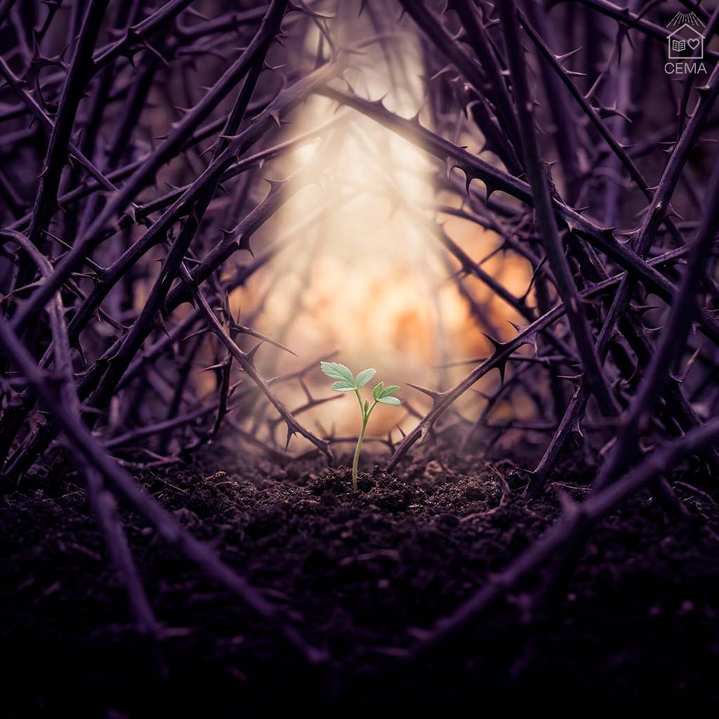 Espinhos que sufocam as sementes na Parábola do Semeador — mágoas e ressentimentos que impedem o crescimento espiritual