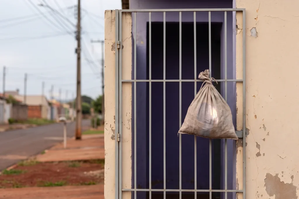 Doação deixada no portão para a Campanha de Fraternidade Auta de Souza